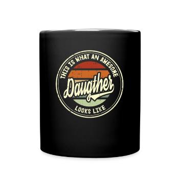 Meilleure fille qui ressemble à un cadeau rétro familial - Mug uni - noir - Devant
