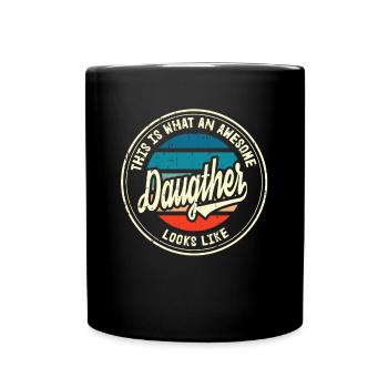 Meilleure fille qui ressemble à un cadeau rétro familial - Mug uni - noir - Devant