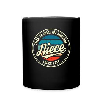 Meilleur cadeau rétro de nièce au monde - Mug uni - noir - Devant