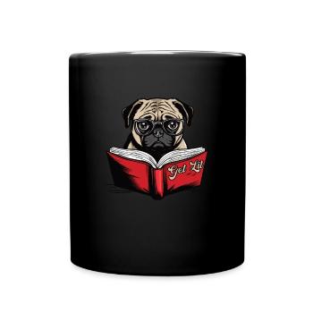 Obtenez Lit Pug - Mug uni - noir - Devant