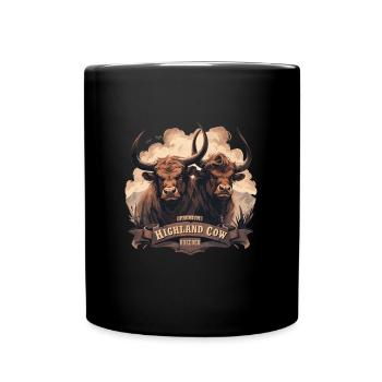 Éleveur de vaches Highland haut de gamme - Mug uni - noir - Devant