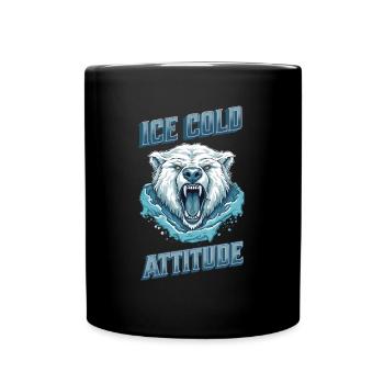 Ice Cold Attitude Polar Bear Pajamas - Full Colour Mug - black - Front