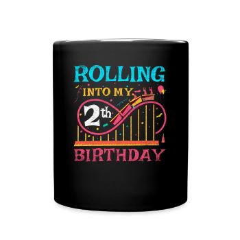 Roller Coaster Kid - Rolling Into My 2nd Birthday - Mug uni - noir - Devant