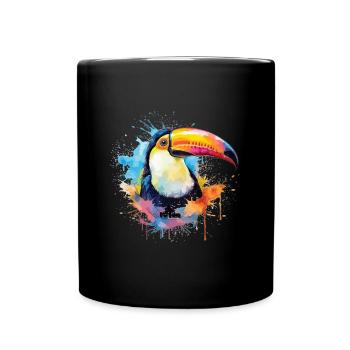 Toucan Aquarelle Portrait - Mug uni - noir - Devant