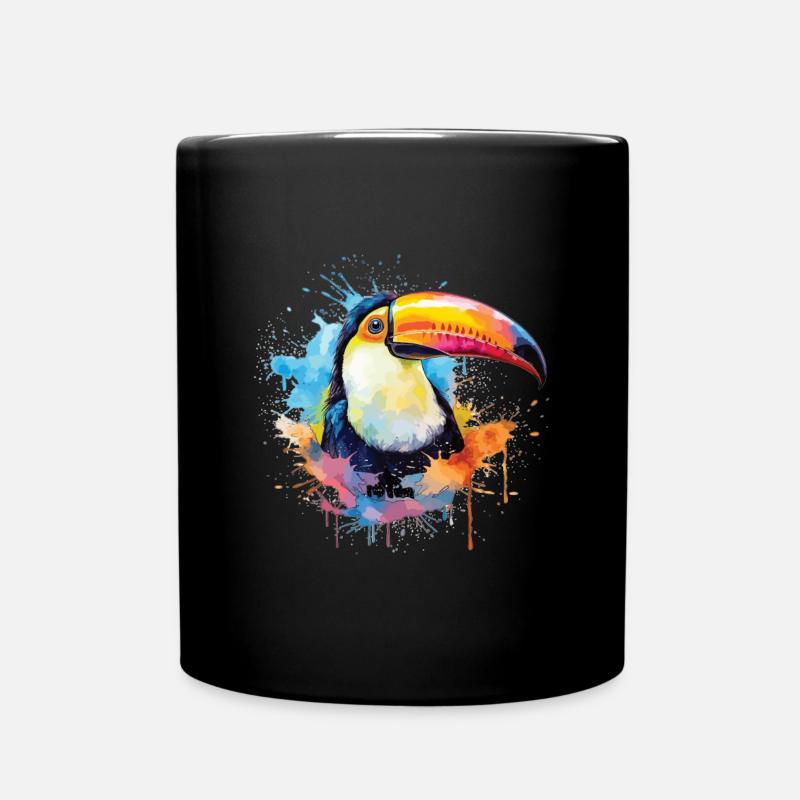 Toucan Aquarelle Portrait - Mug uni - noir