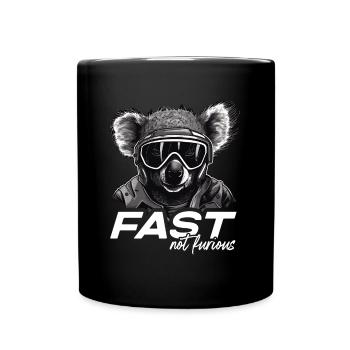 Fast Not Furious Koala Bär - Tasse einfarbig - Schwarz - Vorne
