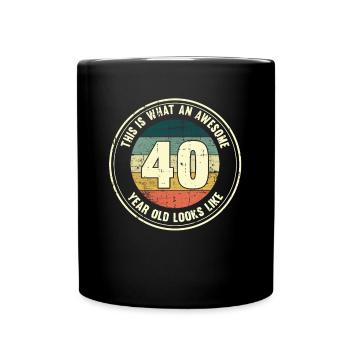 40e anniversaire pour que vous voyiez avec 40 cadeaux rétro - Mug uni - noir - Devant