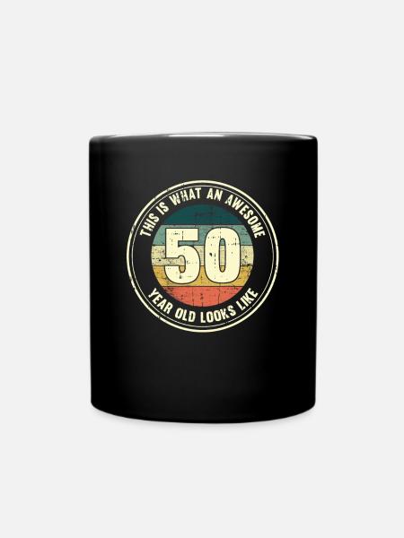 50. Geburtstag so sieht man mit 50 Retro Geschenk - Tasse einfarbig - Schwarz