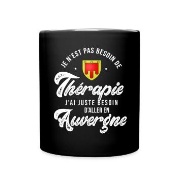 Auvergne thérapie Humour Auvergnat - Mug uni - noir - Devant