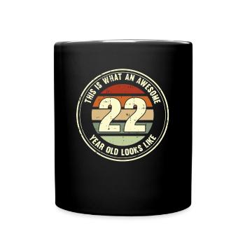 22e anniversaire pour que vous voyiez avec 22 cadeaux rétro - Mug uni - noir - Devant