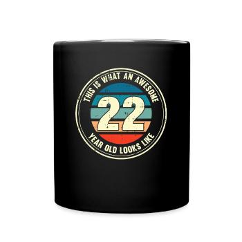 22e anniversaire pour que vous voyiez avec 22 cadeaux rétro - Mug uni - noir - Devant