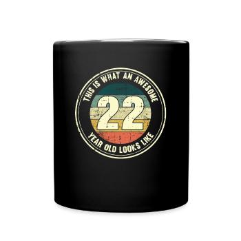 22e anniversaire pour que vous voyiez avec 22 cadeaux rétro - Mug uni - noir - Devant