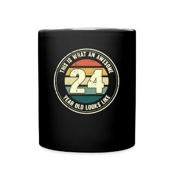 24e anniversaire pour que vous voyiez avec 24 cadeaux rétro - Mug uni - noir - Devant