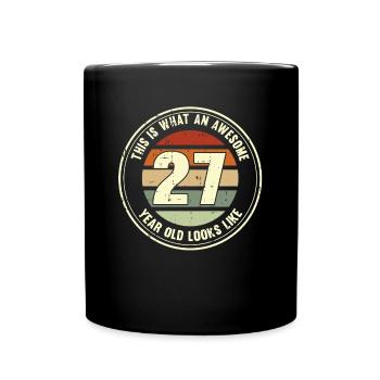 27ème anniversaire pour que vous voyiez avec 27 cadeaux rétro - Mug uni - noir - Devant