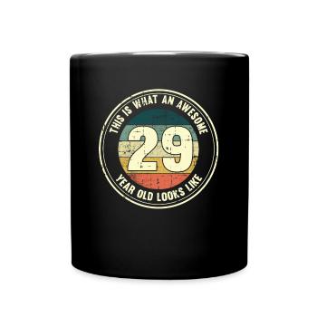29e anniversaire pour que vous voyiez avec 29 cadeaux rétro - Mug uni - noir - Devant