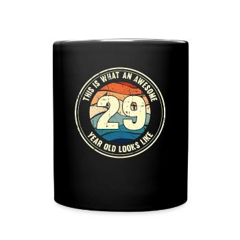 29e anniversaire pour que vous voyiez avec 29 cadeaux rétro - Mug uni - noir - Devant