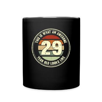 29e anniversaire pour que vous voyiez avec 29 cadeaux rétro - Mug uni - noir - Devant