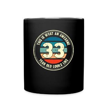33ème anniversaire pour que vous voyiez avec 33 cadeau rétro - Mug uni - noir - Devant