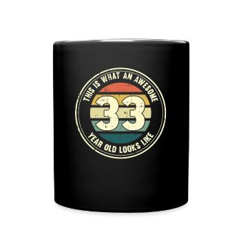 33ème anniversaire pour que vous voyiez avec 33 cadeau rétro - Mug uni - noir - Devant