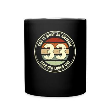 33ème anniversaire pour que vous voyiez avec 33 cadeau rétro - Mug uni - noir - Devant