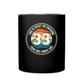 33ème anniversaire pour que vous voyiez avec 33 cadeau rétro - Mug uni - noir - Devant