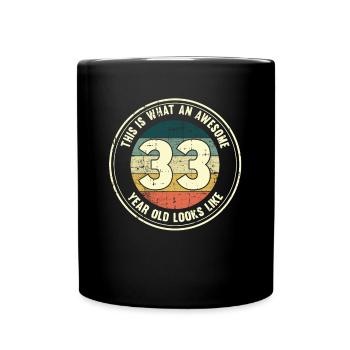 33ème anniversaire pour que vous voyiez avec 33 cadeau rétro - Mug uni - noir - Devant