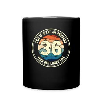 36e anniversaire pour que vous voyiez avec 36 cadeaux rétro - Mug uni - noir - Devant