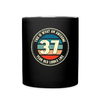 37e anniversaire pour que vous voyiez avec 37 cadeaux rétro - Mug uni - noir - Devant