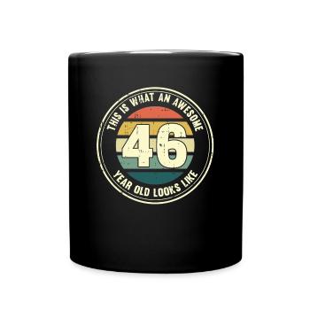 46e anniversaire pour que vous voyiez avec 46 cadeaux rétro - Mug uni - noir - Devant