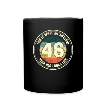 46e anniversaire pour que vous voyiez avec 46 cadeaux rétro - Mug uni - noir - Devant