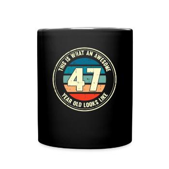 47e anniversaire pour que vous voyiez avec 47 cadeaux rétro - Mug uni - noir - Devant