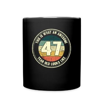 47e anniversaire pour que vous voyiez avec 47 cadeaux rétro - Mug uni - noir - Devant