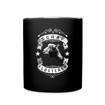 Schafflüsterer - Schaf Silhouette - Tasse einfarbig - Schwarz - Vorne