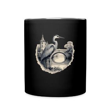 Héron cendré majestueux - Mug uni - noir - Devant