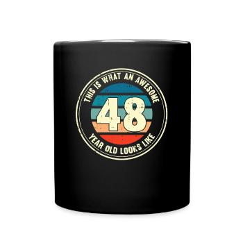 48e anniversaire donc vous voyez avec 48 cadeau rétro - Mug uni - noir - Devant