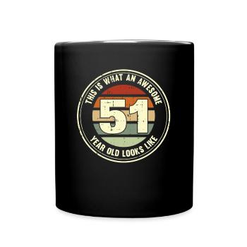 51e anniversaire Comment regarder 51 Cadeau rétro - Mug uni - noir - Devant