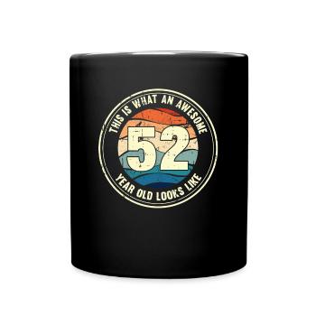 52e anniversaire pour que vous voyiez avec 52 cadeaux rétro - Mug uni - noir - Devant
