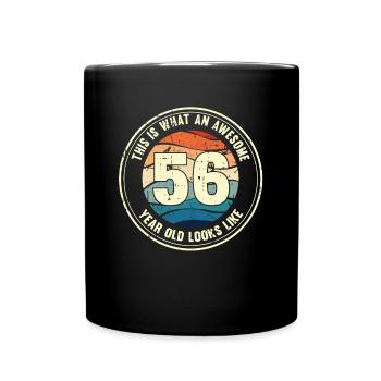 56e anniversaire alors vous regardez 56 cadeau rétro - Mug uni - noir - Devant
