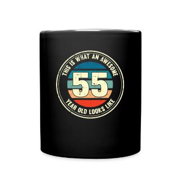 55e anniversaire Comment regarder 55 cadeau rétro - Mug uni - noir - Devant