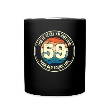 59e anniversaire Comment regarder 59 Cadeau rétro - Mug uni - noir - Devant