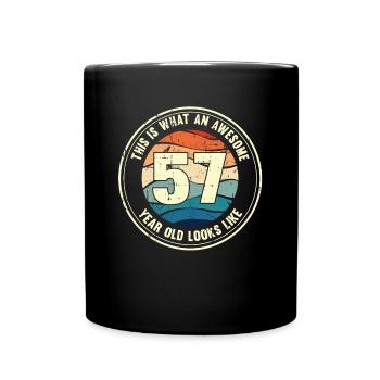 57e anniversaire Comment regarder 57 Cadeau rétro - Mug uni - noir - Devant