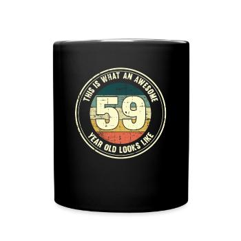 59e anniversaire pour que vous voyiez avec 59 cadeau rétro - Mug uni - noir - Devant