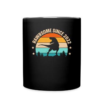 Rawrsome Since 2022 T-Rex 1st Birthday - Full Colour Mug - black - Front