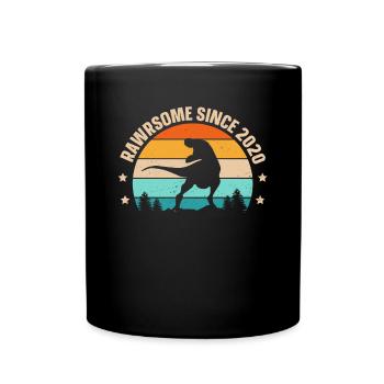 Rawrsome Since 2020 T-Rex 3rd Birthday - Full Colour Mug - black - Front