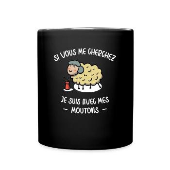 Mouton Berger Humour Cadeau Agriculteur Fermier - Mug uni - noir - Devant
