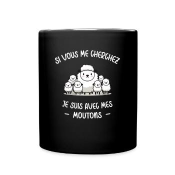 Mouton Berger Humour Cadeau Agriculteur Fermier - Mug uni - noir - Devant