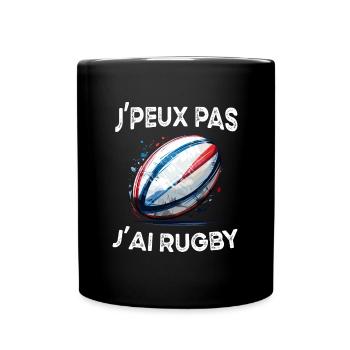 I can't I have rugby funny rugby player humor design - Full Colour Mug - black - Front
