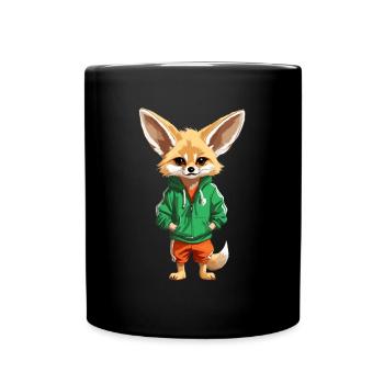 Algerien Fennec Algerisches Fußball-Fantrikot - Tasse einfarbig - Schwarz - Vorne