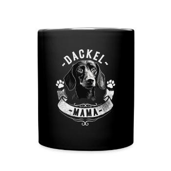 Dackel Mama - Tasse einfarbig - Schwarz - Vorne
