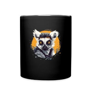 Lemur Prosimian Primate Art for Wildlife & Animal - Tasse einfarbig - Schwarz - Vorne